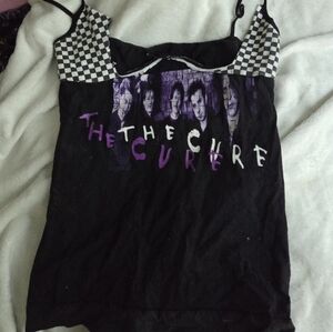 The Cure Women's Black and Purple Tank Top